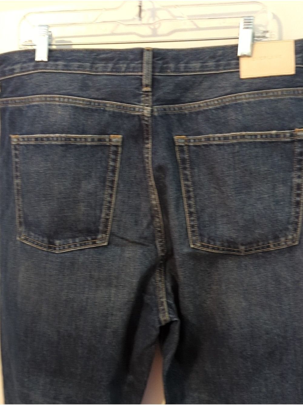 Everlane Dark Wash Distressed Straight Jeans 33 Crop Ripped Jeans Women's - Picture 7 of 11